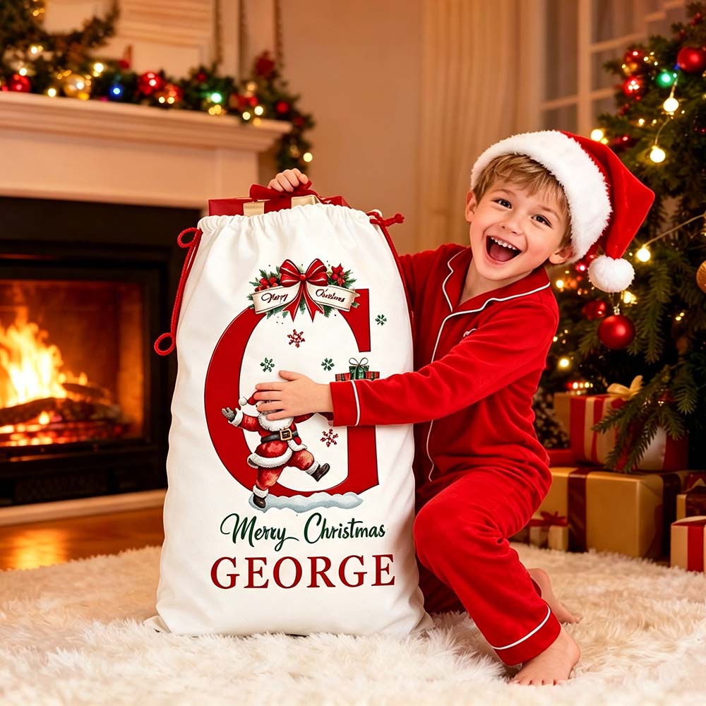Personalized Monogram Christmas Santa Sack for Gifts | MCGift372