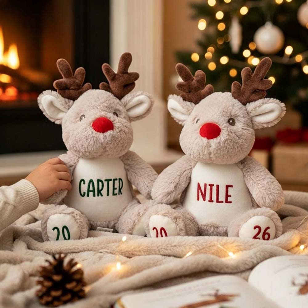 Personalized Christmas Reindeer Christmas Soft Toy for Gifts | MCGift374