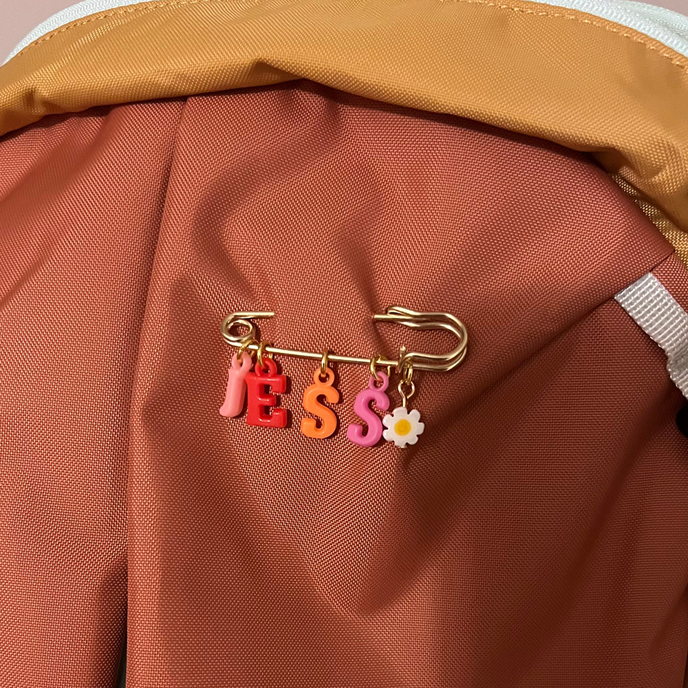 Personalized Colorful Letter Badge Safety Pin | CWToy132
