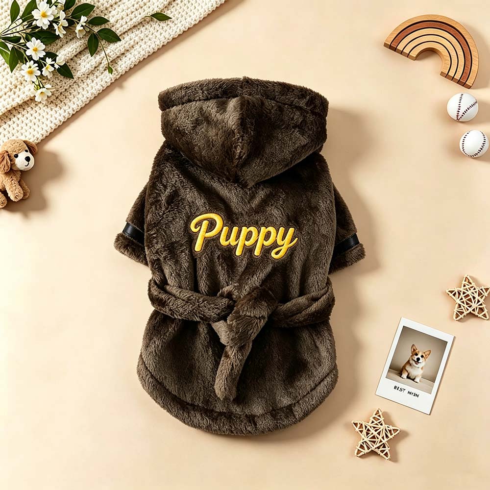 Personalized Embroidery Soft Hooded Pet Bathrobe | BKPet569