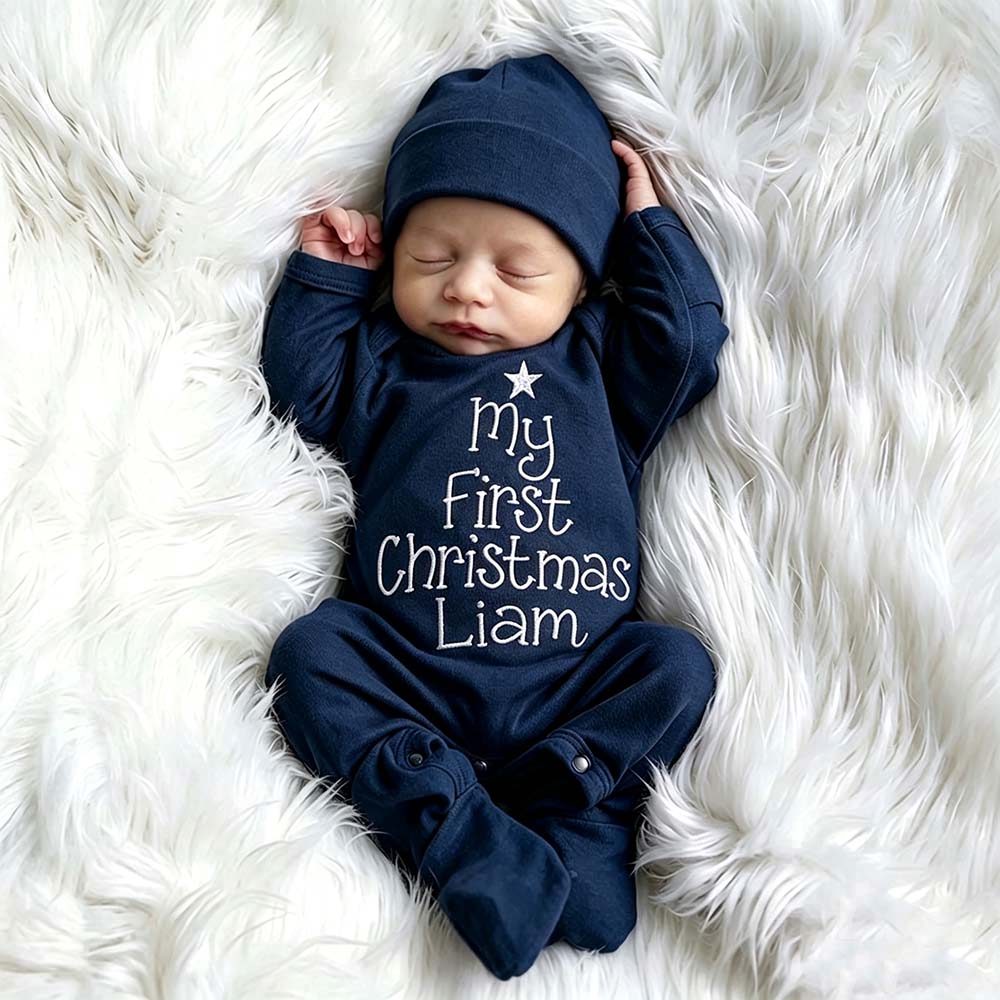 Personalized Embroidery Baby First Christmas Outfit Set | MCGift379