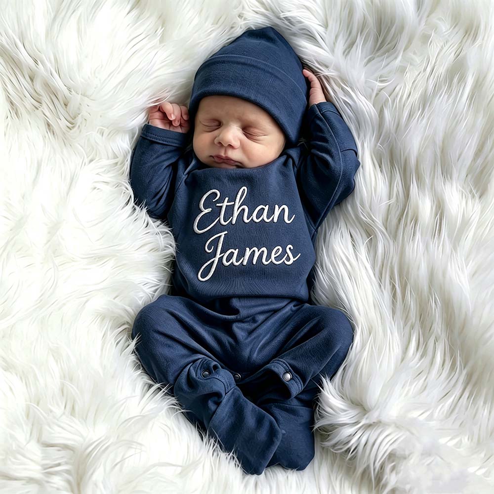 Personalized Embroidery Baby Coming Home Outfit Set | CWBaby523