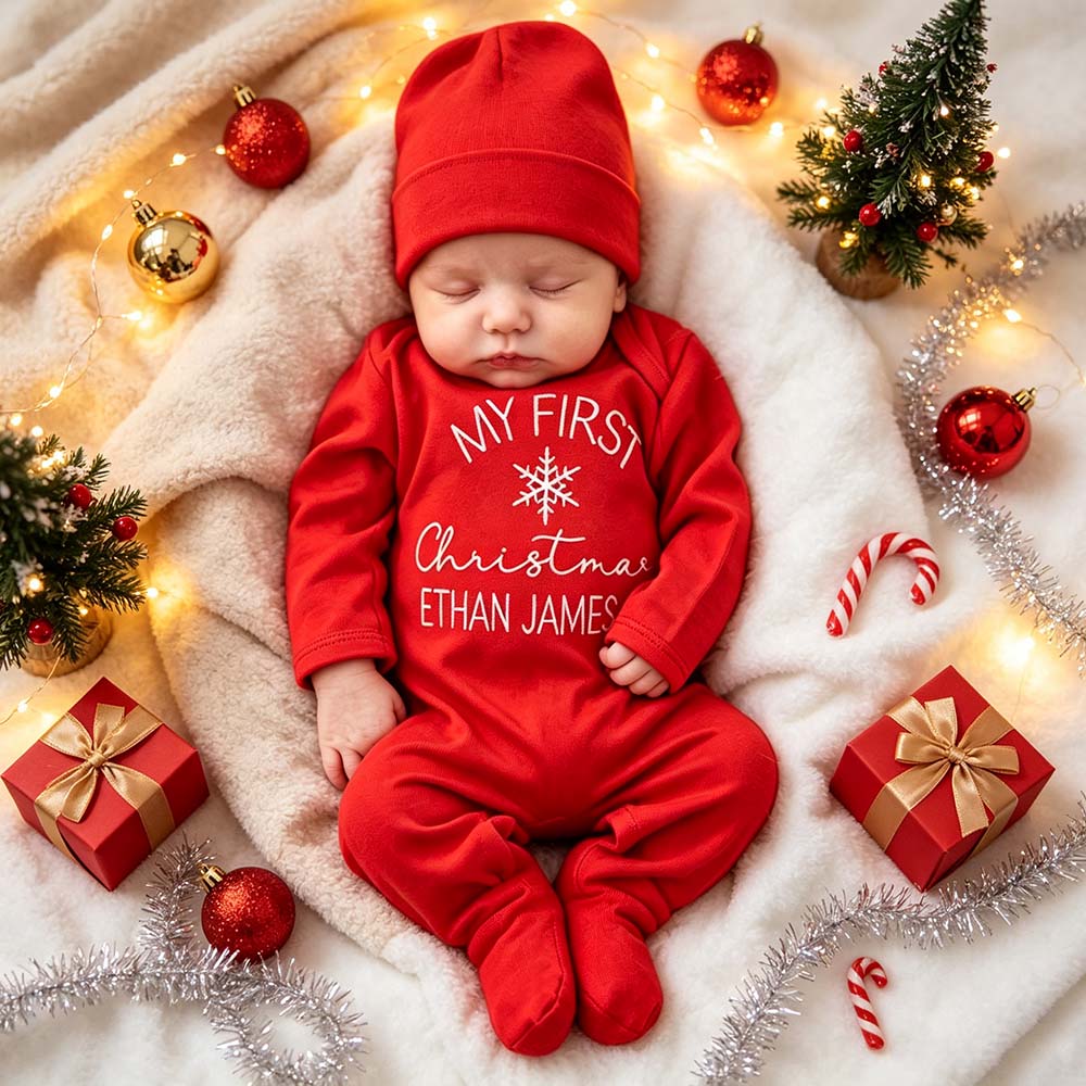 Personalized Embroidery Baby First Christmas Outfit Set | MCGift380