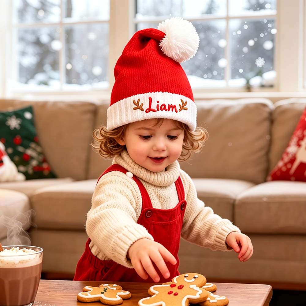Personalized Embroidered Knitted Christmas Santa Hat | MCGift382