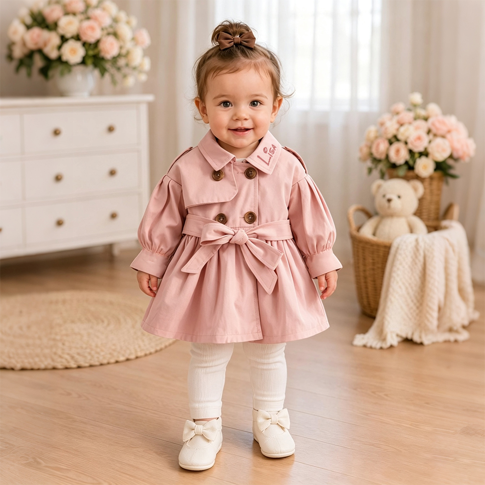 Personalized Classic British Style Windbreaker for Girls | CWBaby527