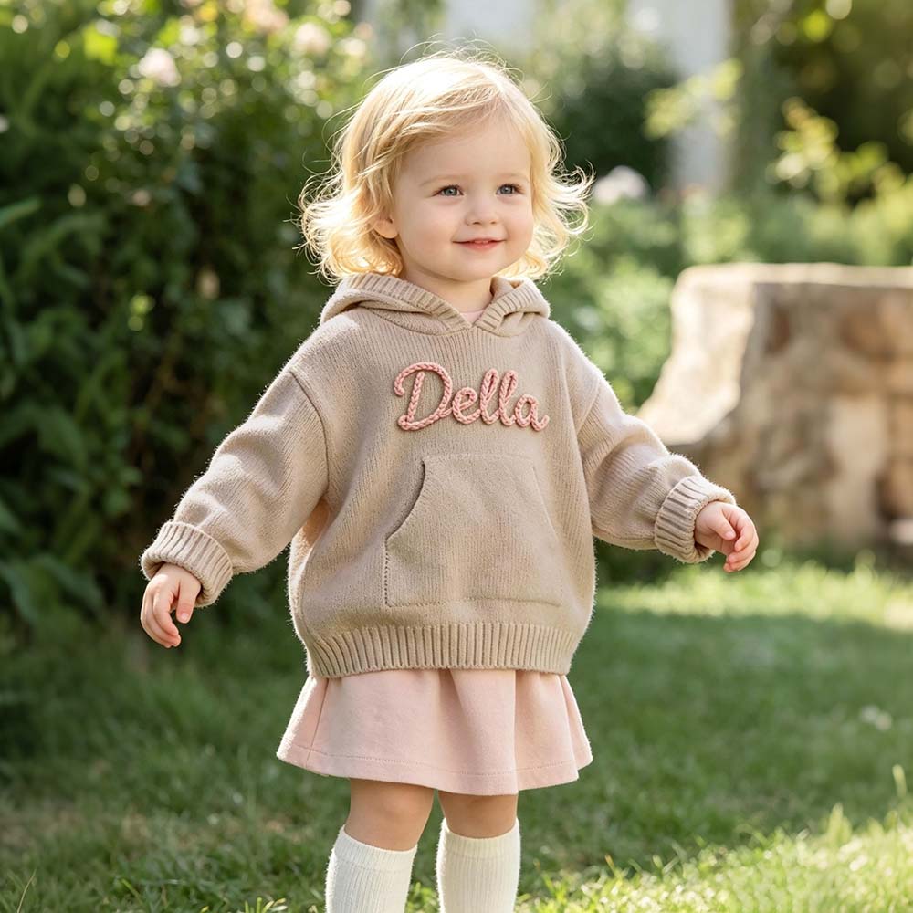 Personalized Hand Embroidered Kids Hoodie Sweater | CWBaby528