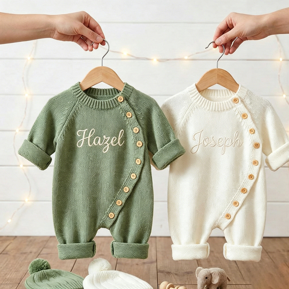 Personalized Embroidered Kids Color Romper Set | inSet13