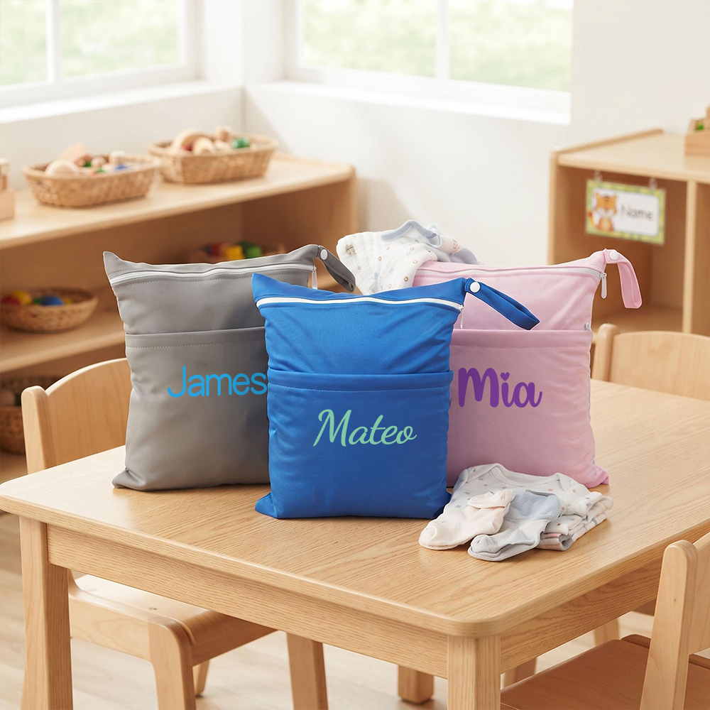 Personalized Waterproof Daycare Pouch For Kids Spare Clothes | CWBaby537