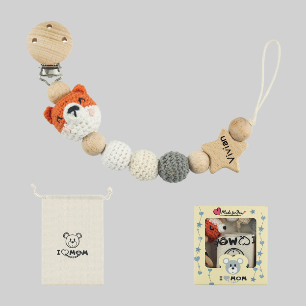 Personalized Baby Pacifier Crochet Animals Clip | CWBaby42