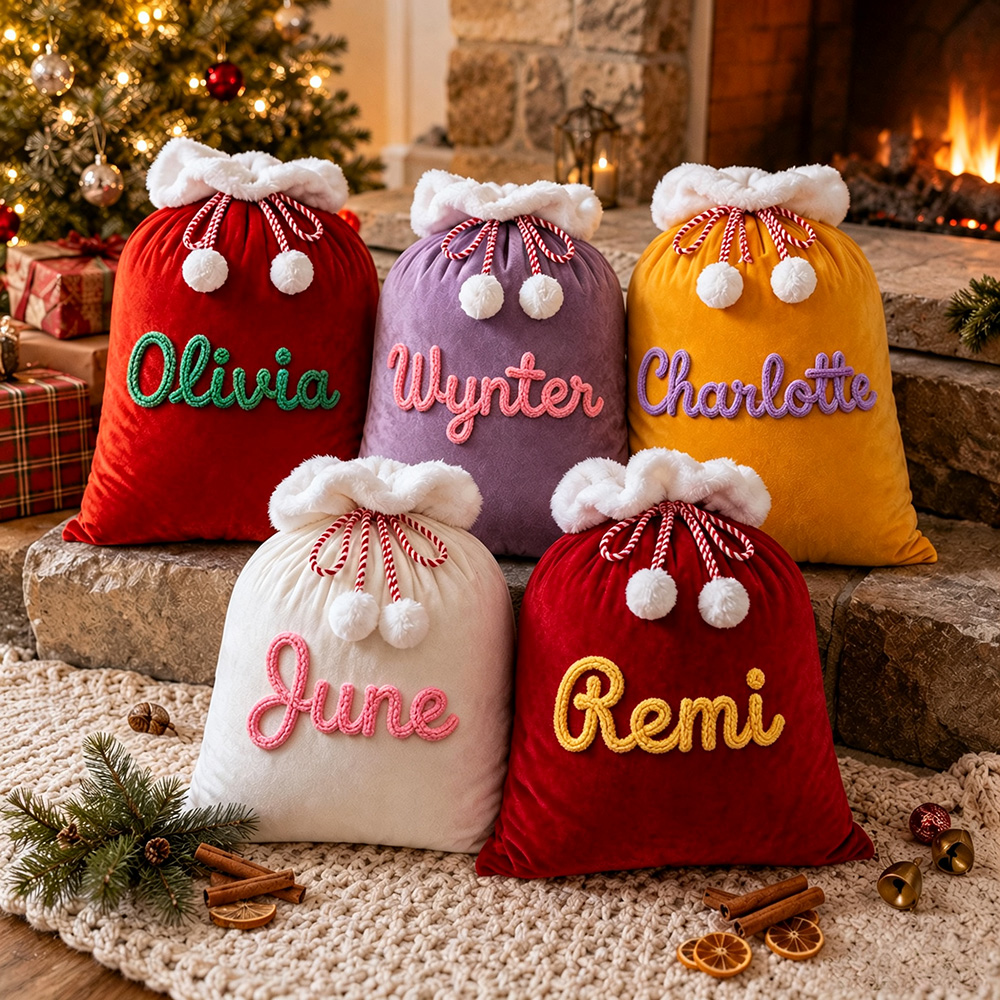 Personalized Large Christmas Velvet Santa Sack for Gifts | MCGift199