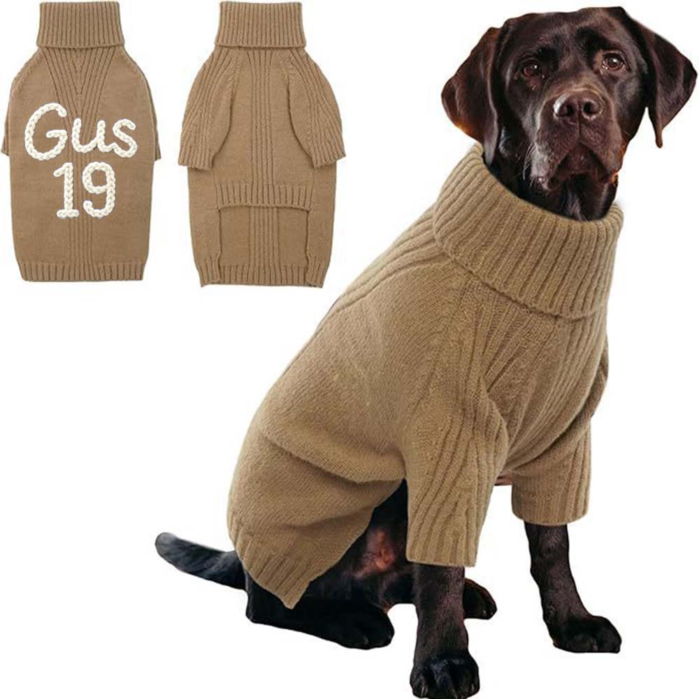 Personalized Hand Embroidery Extra-Warm Pets Large Size Knit Sweater | BKPet591