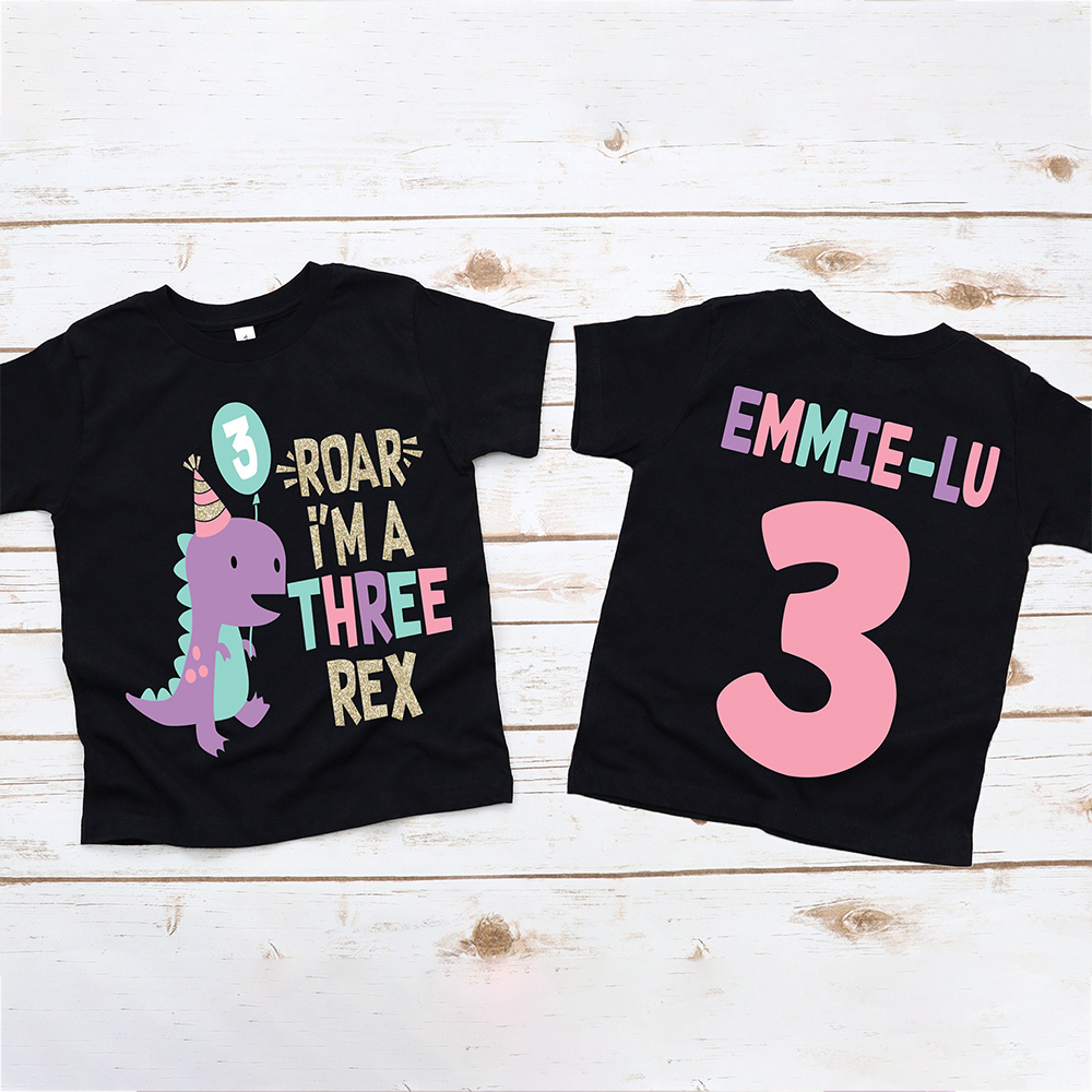 Personalized ROAR Dinosaur Theme Birthday T-Shirt | inBirth18