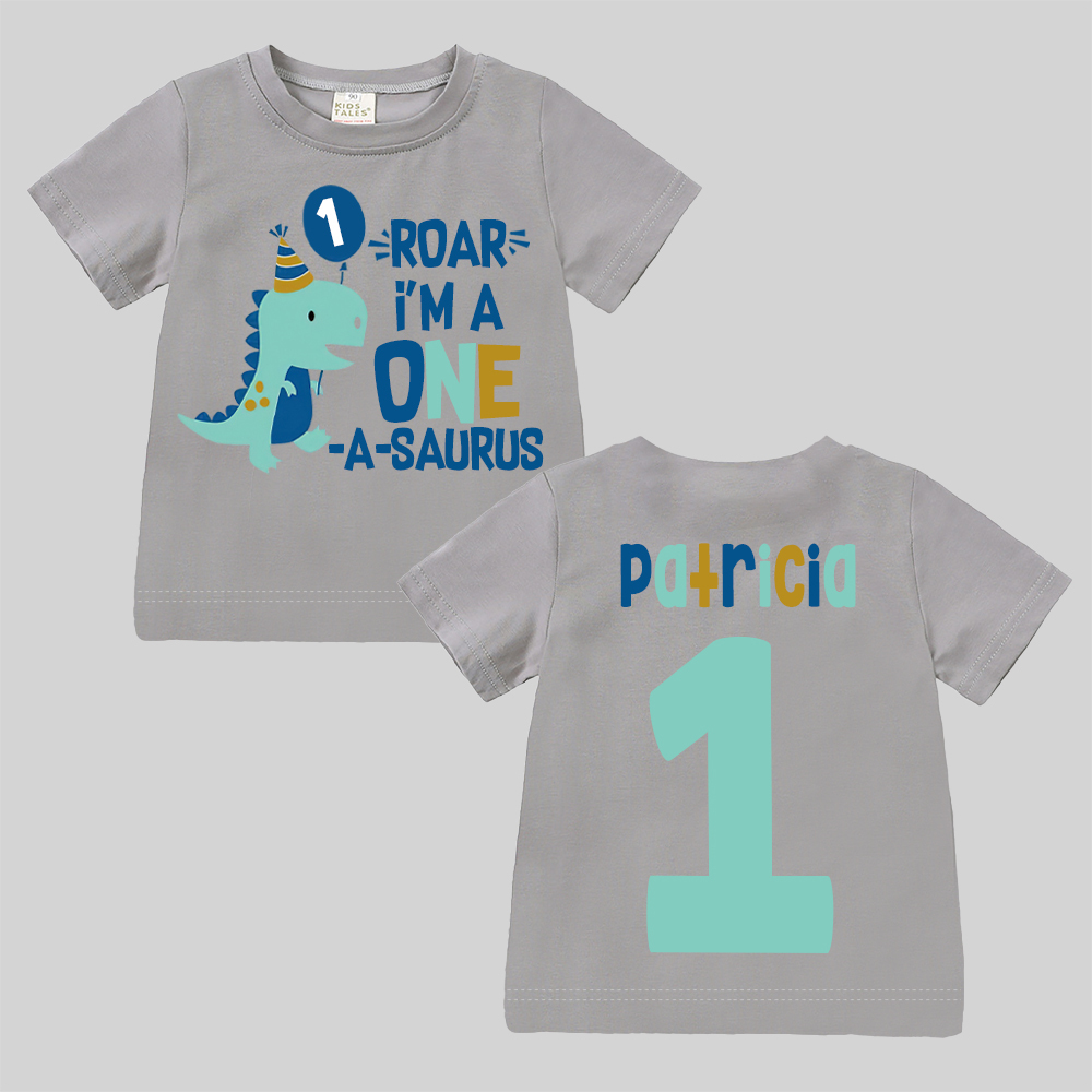 Personalized ROAR Dinosaur Theme Birthday T-Shirt | inBirth18