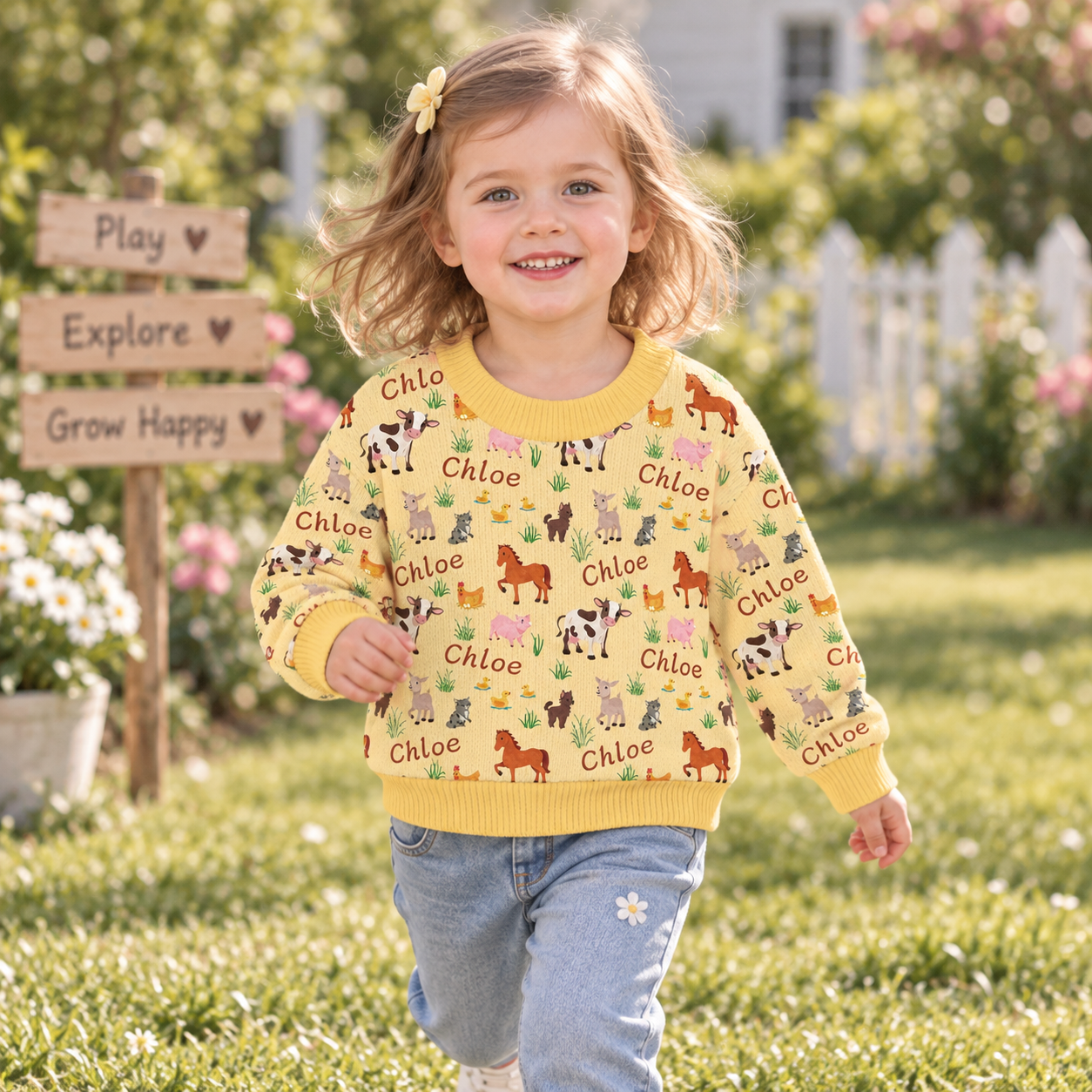 Personalized Lovely Kids Adorable Animals Knit Sweater | CWSweater18