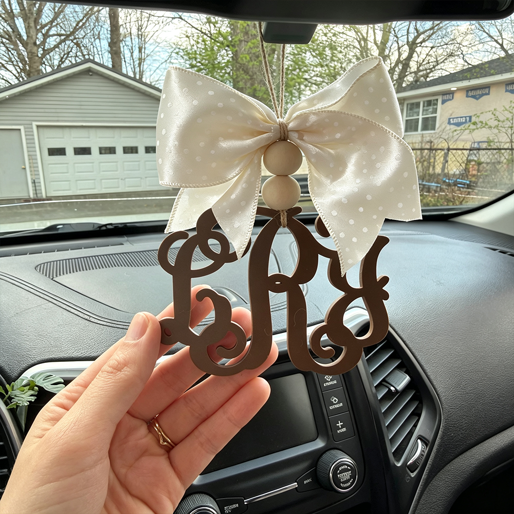 Personalized 3D Printed Car Monogram Charm | CWGift108