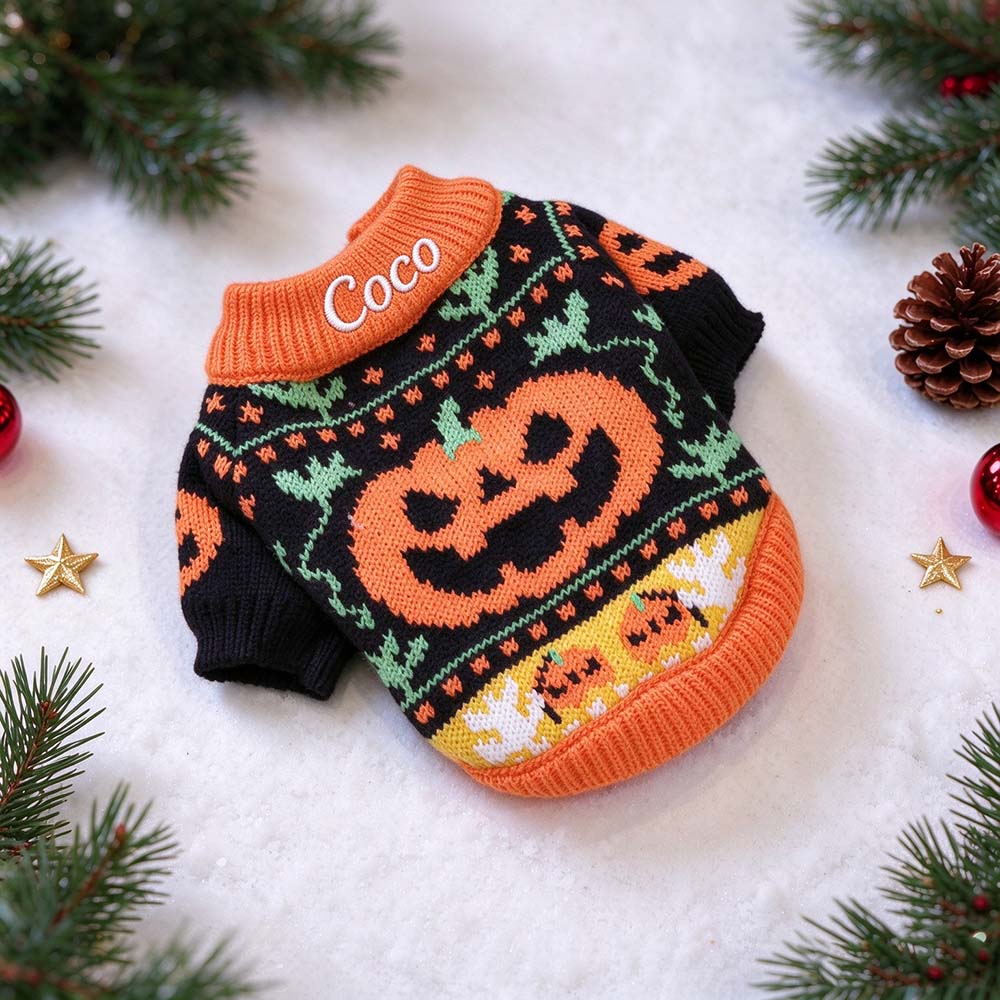 Personalized Embroidered Pets Christmas Cute Knit Sweater | MCGift427