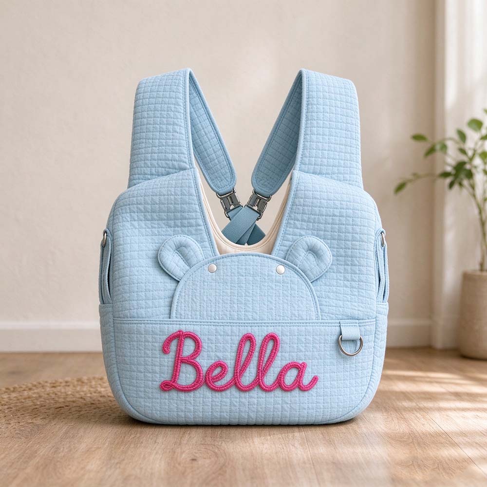 Personalized Hand Embroidered Quilted Pet Carrier Bag | BKPet605