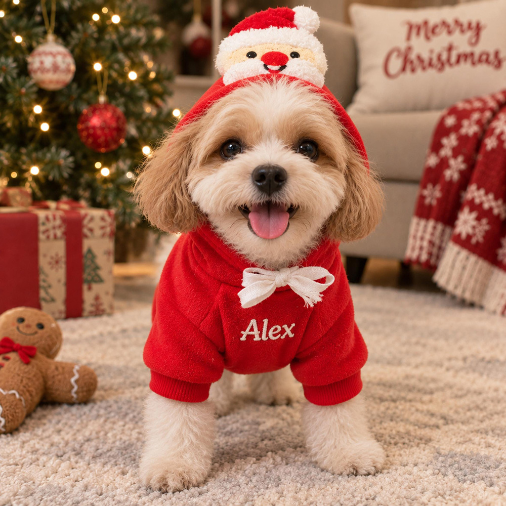 Personalized Embroidered Lovely Pet Christmas Hoodie | MCGift431