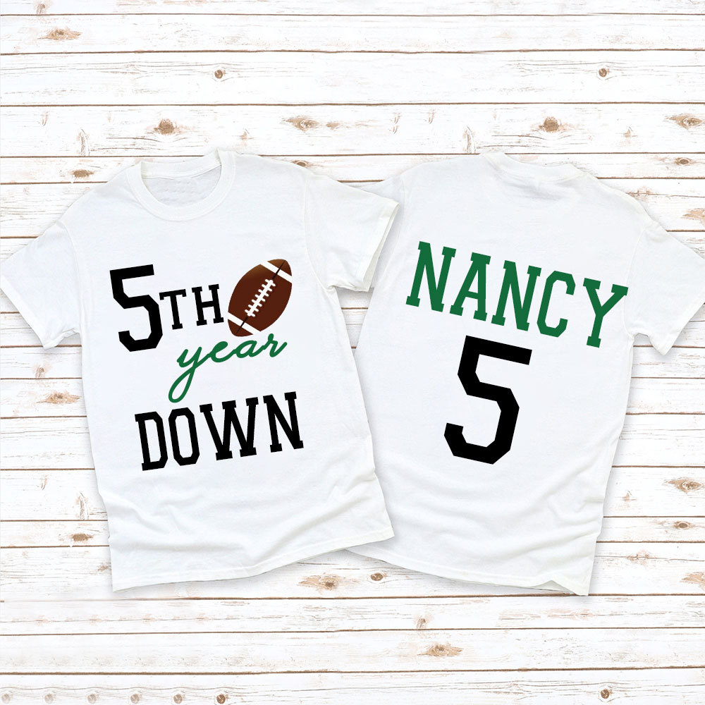 Personalized Three Year Down Football Birthday T-Shirt | inBirth21