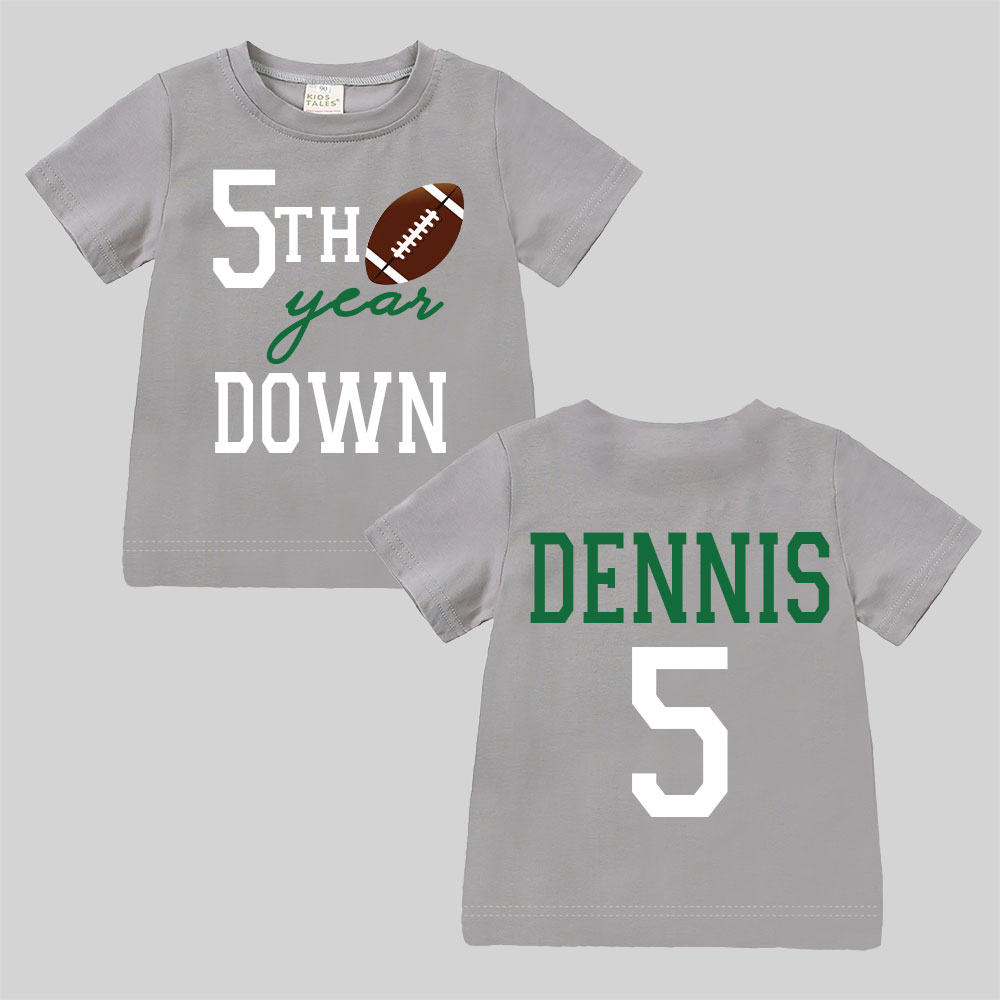 Personalized Three Year Down Football Birthday T-Shirt | inBirth21