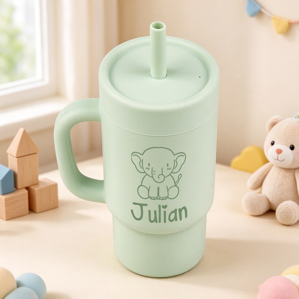 Personalised 10oz Stainless Steel Sippy Cup for Kids | KidCup10