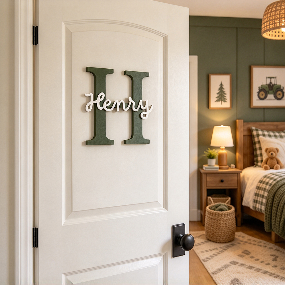 Personalized Monogram Bedroom Door Decoration Name Sign | CWBaby547