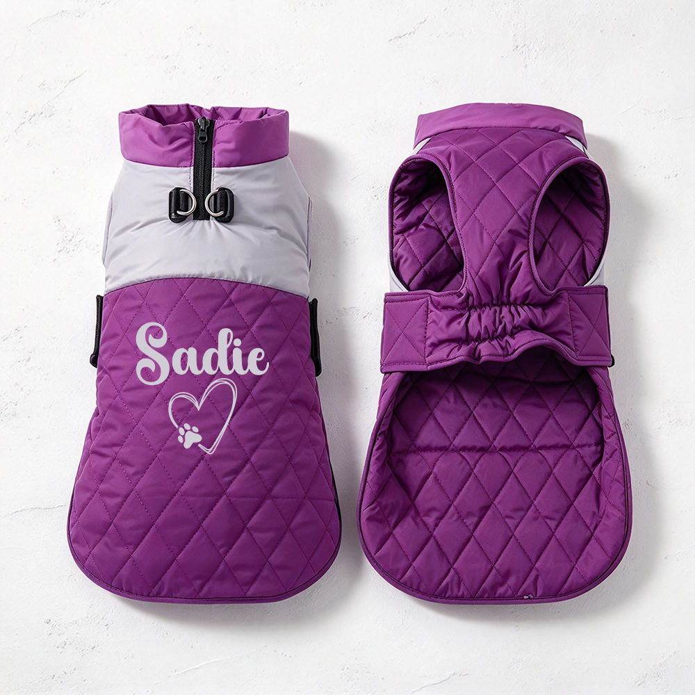 Personalized Winter Warm Windproof Puffer Jacket for Pets | BKPet615