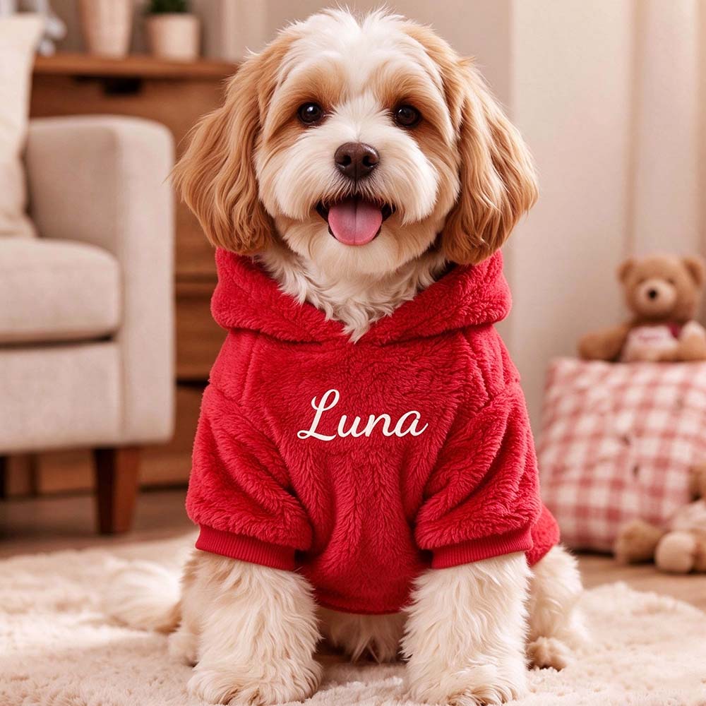Personalized Embroidered Pets Cozy Fleece Hoodie | BKPet638