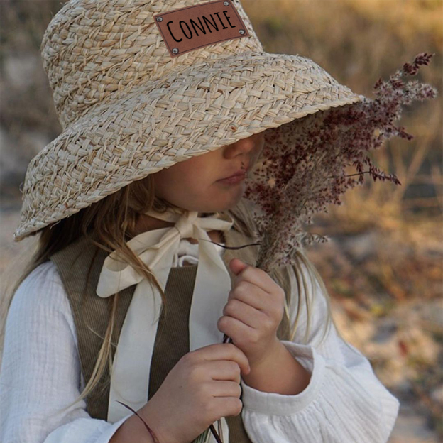 Personalized Summer Leather Patch Straw Hat for Comfort & Unique | CWBeach85
