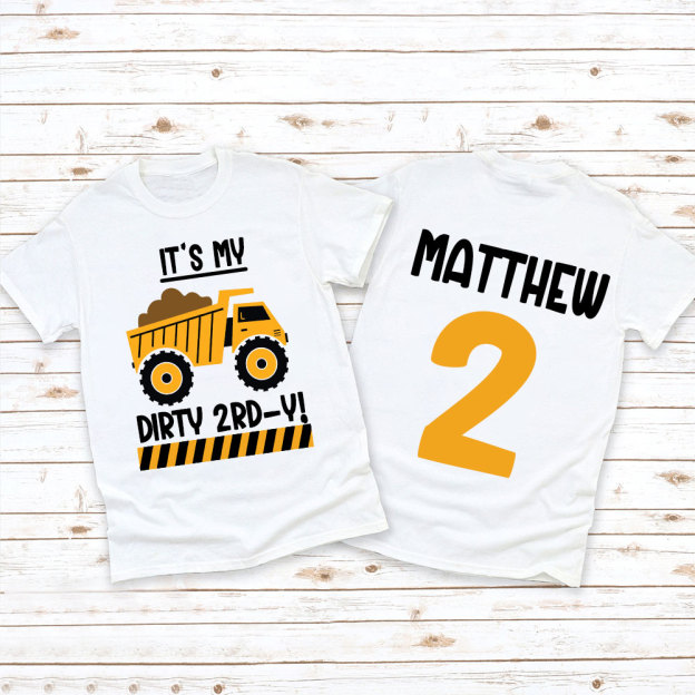 Personalized Truck Construction Dirty Birthday T-Shirt | inBirth25