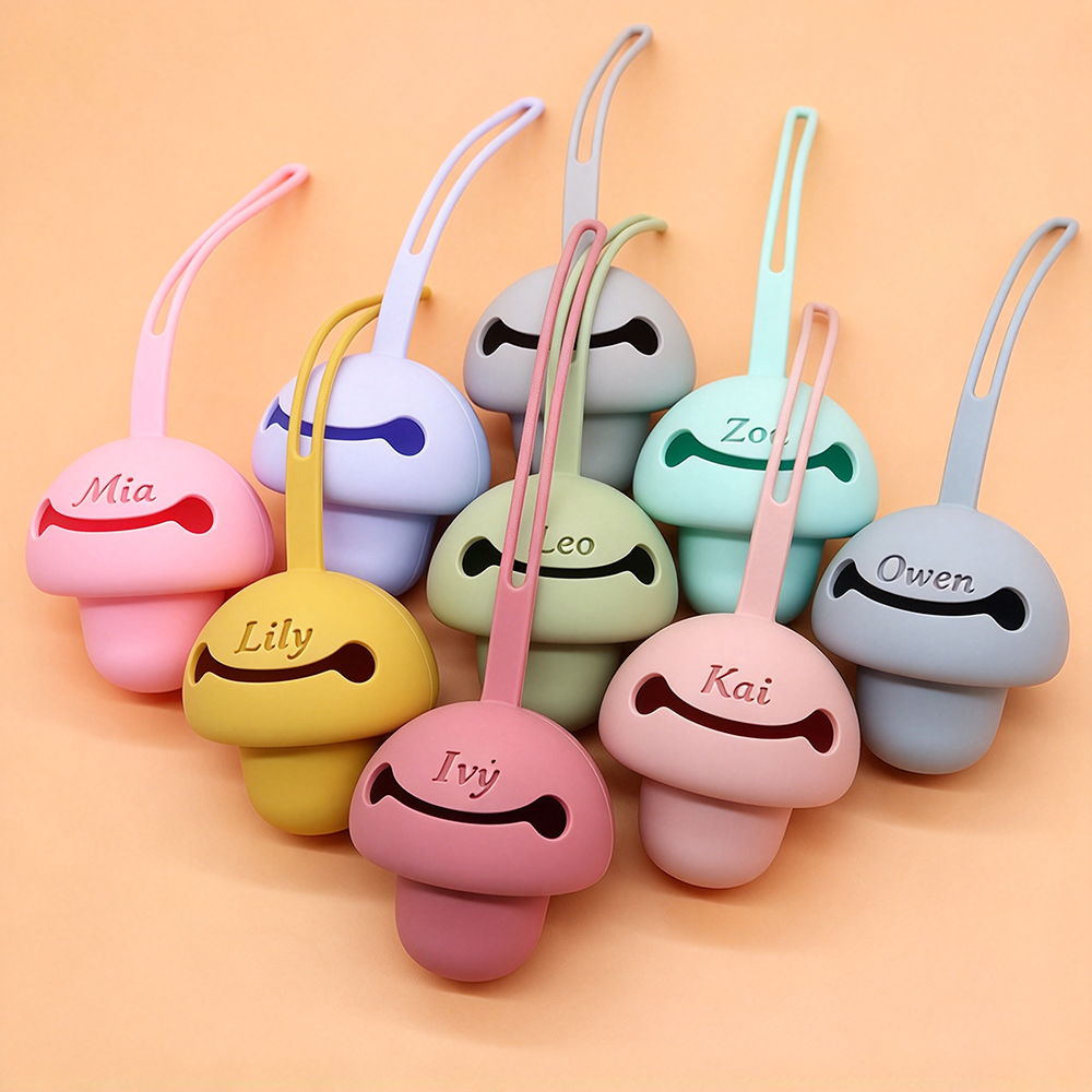 Personalized Baby Mushroom Silicone Pacifier Case | CWBaby559
