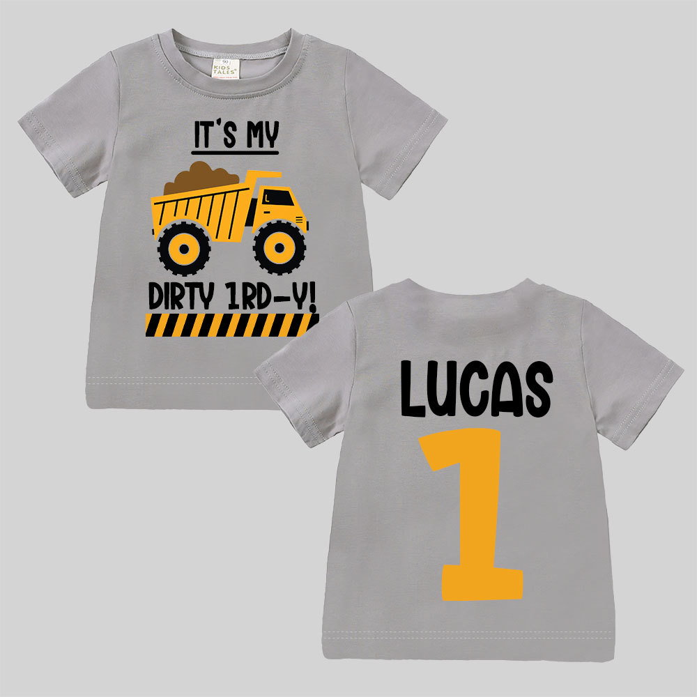 Personalized Truck Construction Dirty Birthday T-Shirt | inBirth25