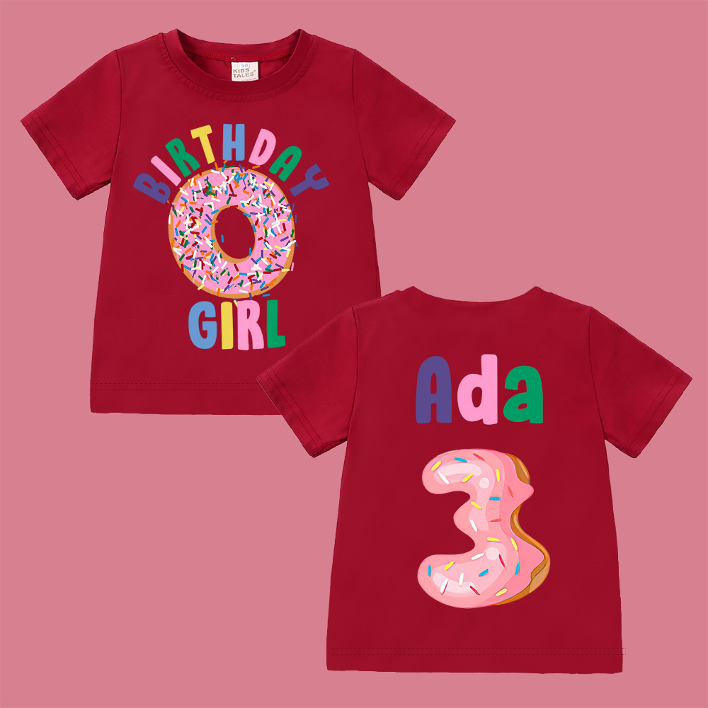 Personalized Donut Sprinkles Theme Birthday T-Shirt | inBirth29