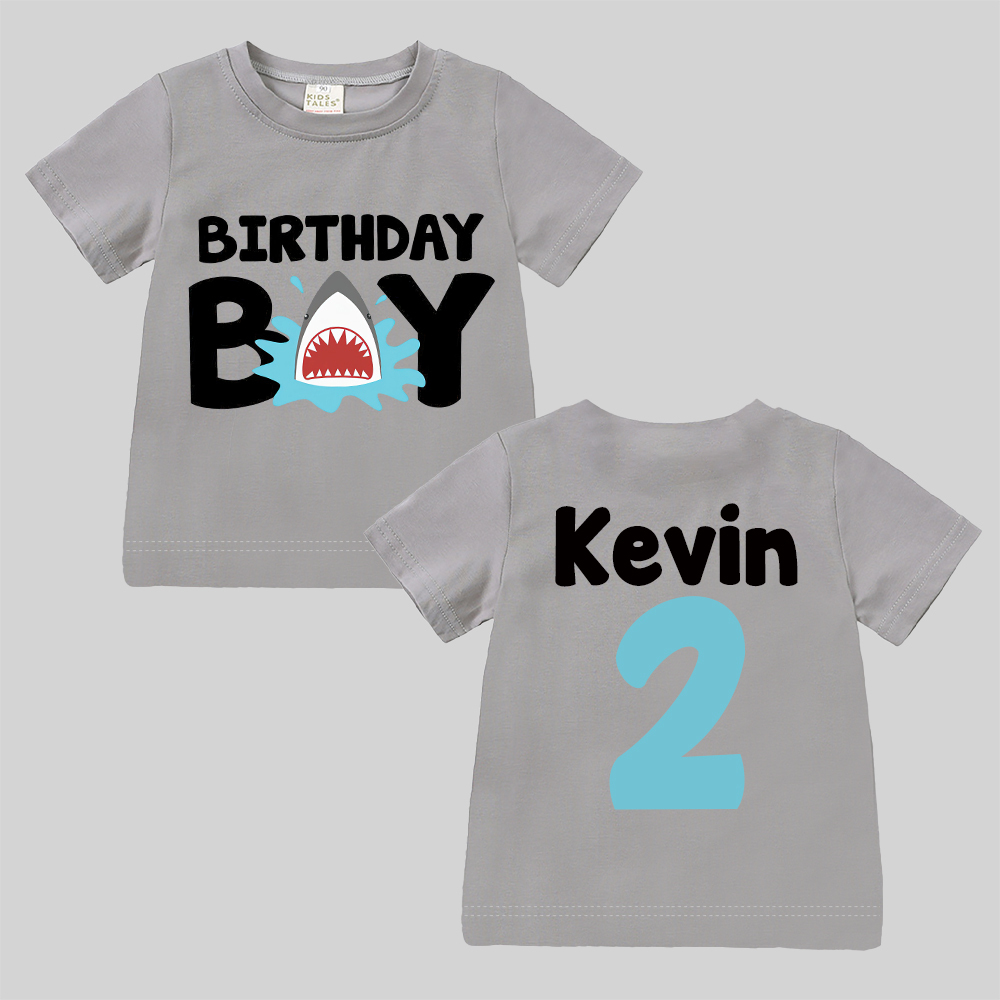 Personalized Boy Shark Birthday T-Shirt | inBirth30
