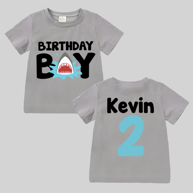 Personalized Boy Shark Birthday T-Shirt | inBirth30