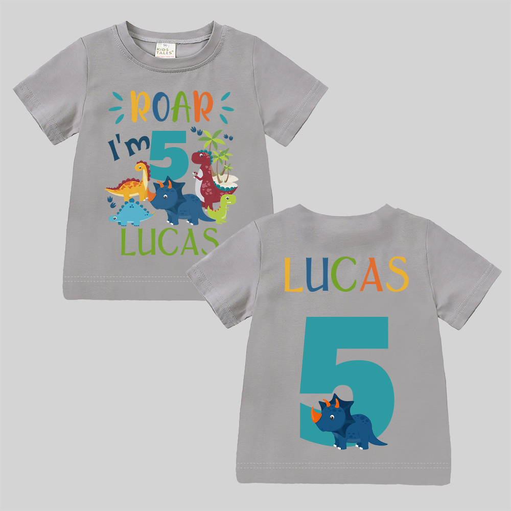 Personalized Dinosaur ROAR Party Birthday T-Shirt | inBirth02