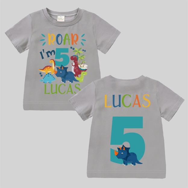 Personalized Dinosaur ROAR Party Birthday T-Shirt | inBirth02