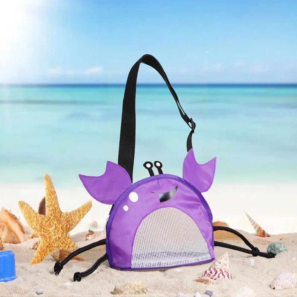 Personalized Crab Seashell Zipper Mesh Beach Bag | CWBeach90