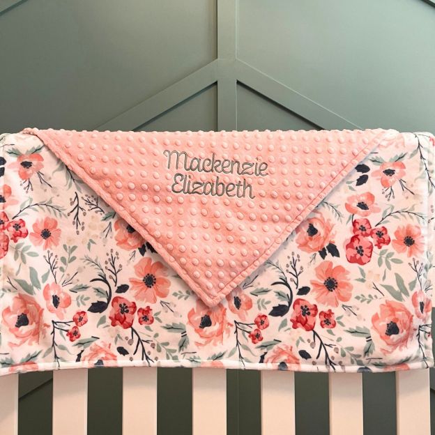 Personalized Lovely Kid Vintage Floral Baby Blanket for Comfort & Unique | CWBaby55