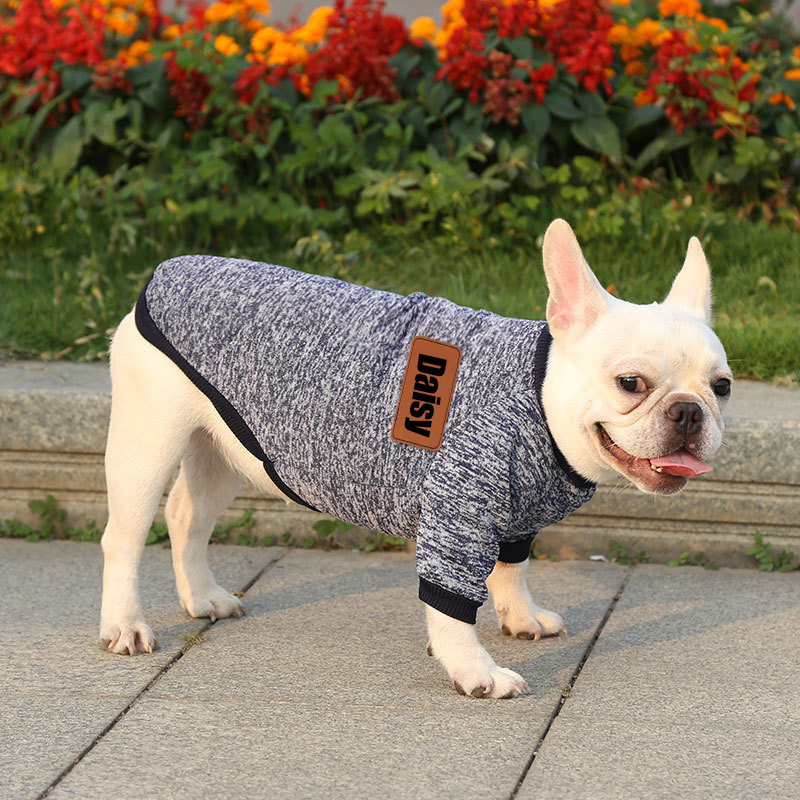 Personalized Leather Patch Pets Color Sweater | BKPet57