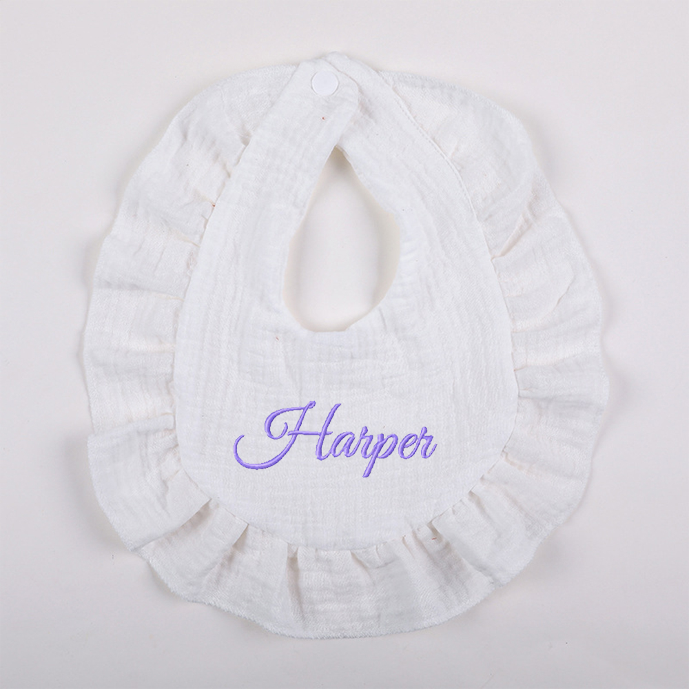 =Personalized Embroidered Baby Cotton Gauze Bibs | CWBaby59