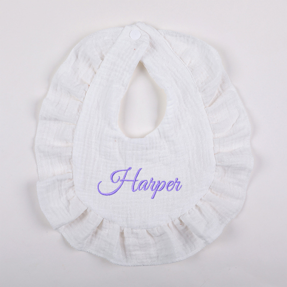 =Personalized Embroidered Baby Cotton Gauze Bibs | CWBaby59