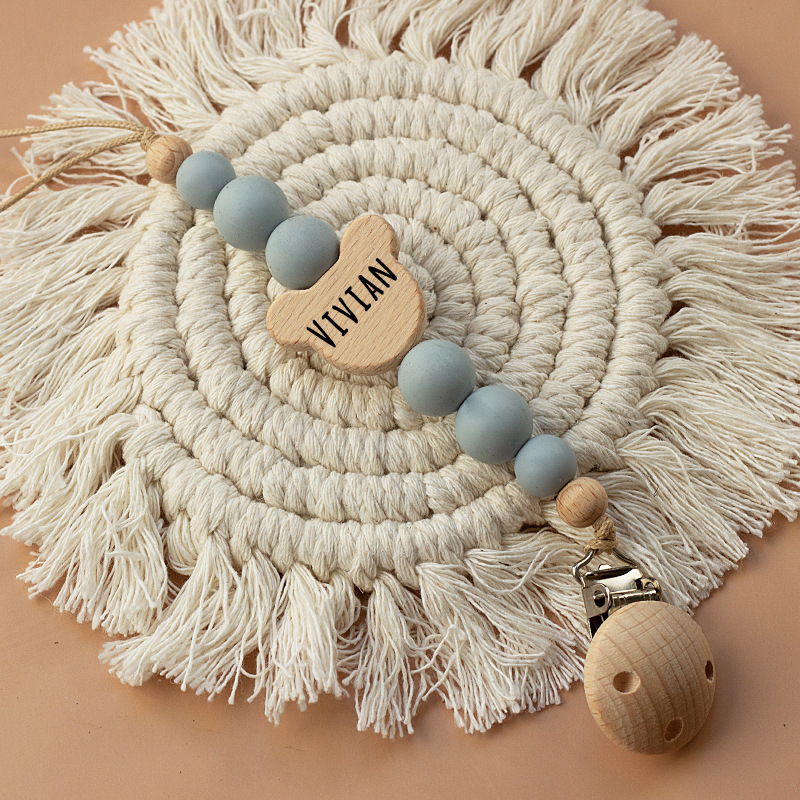 Personalized Baby Pacifier Color Bead Clip | CWBaby63