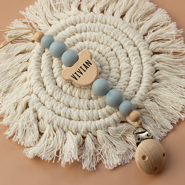 Personalized Baby Pacifier Color Bead Clip | CWBaby63