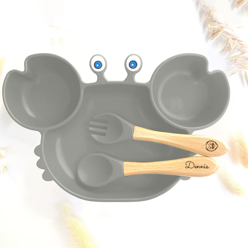 Personalised Baby Silicone Cutlery Set | CWBaby67