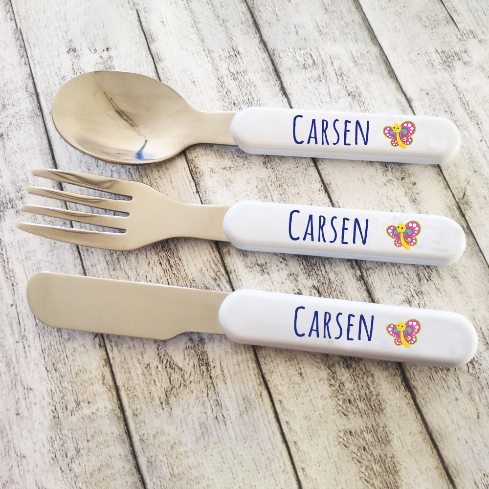Personalised Kid Utensil Sets-Fork, Knife, Spoon  | CWBaby69