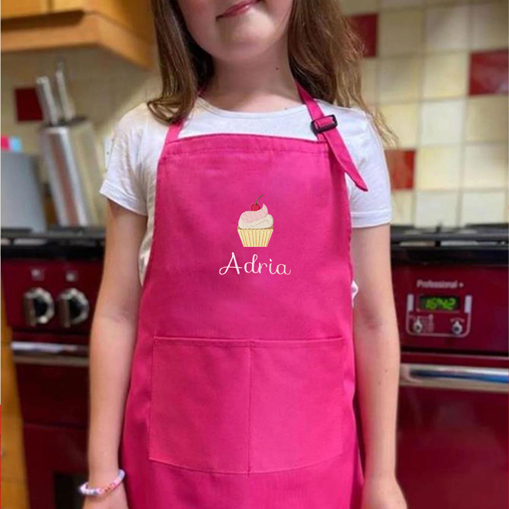 Personalized Embroidery Color Apron and Hat Set for Kid | Apron26