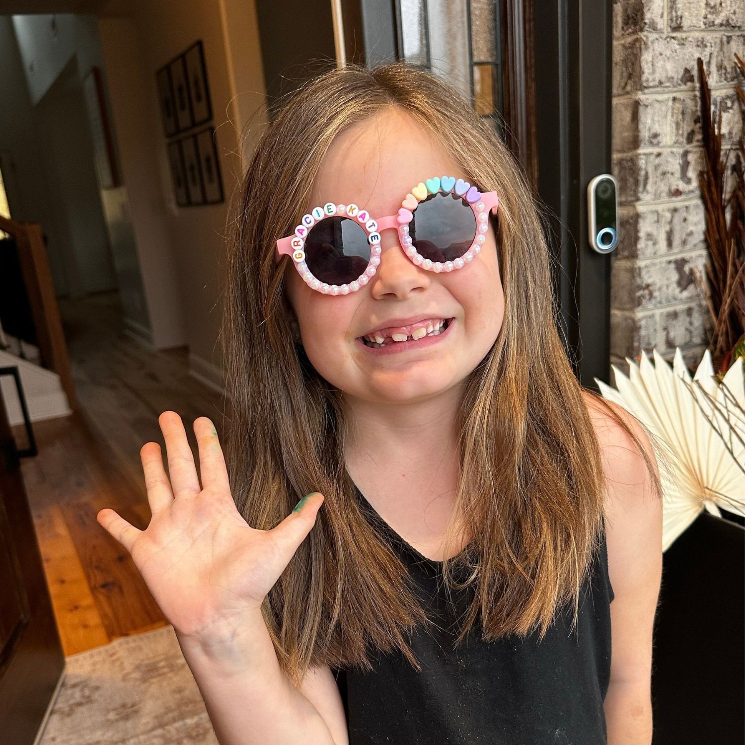 Personalized Name with Pearl & Heart Sunglasses For Kids | CWBeach109