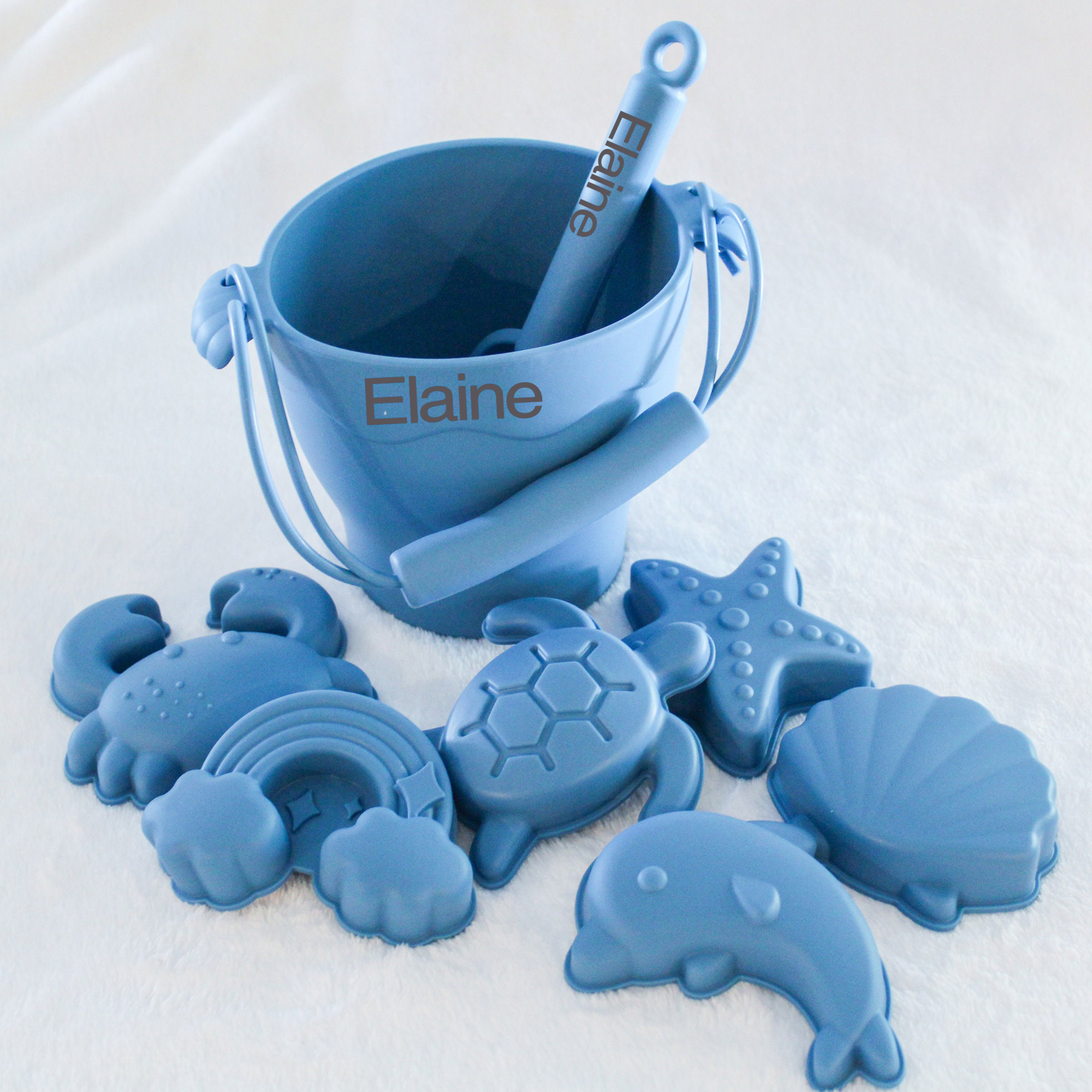 Personalized Kids Silicone Beach Bucket Set | CWToy52
