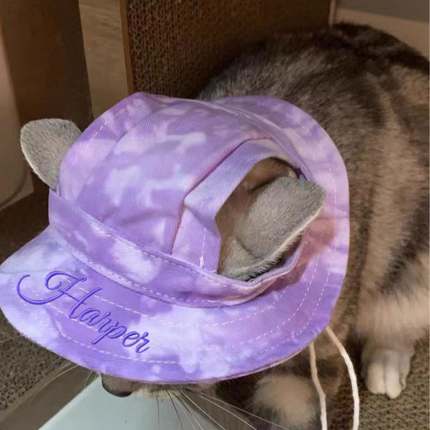 Personalized Embroidery Pet Sun Hat with Ear Holes | BKPet66